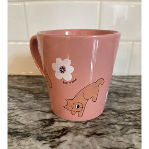 Life Is Good Mug Sleeping Rocket Dog Pink With White Flowers Coffee Tea